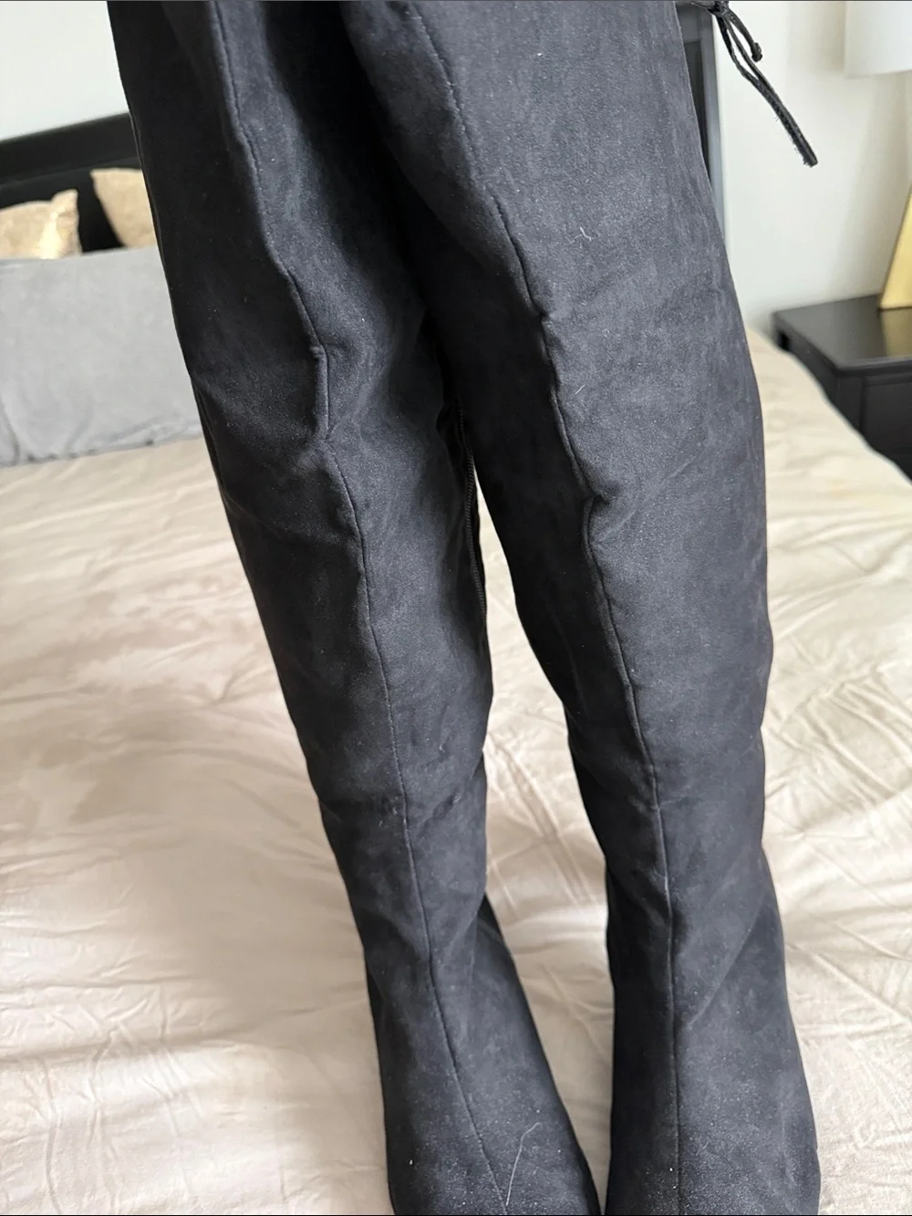 Black Thigh High Heeled Boots - Women's Fashion
